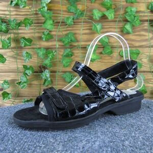 1803 Women  Sport Sandals Black Leather Sz‎ 39 Medium Gently Used 2025